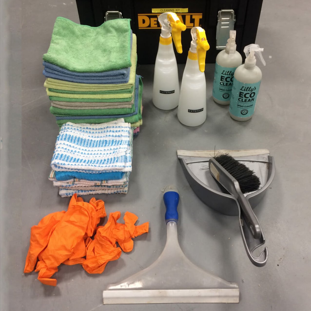 Cleaning kit onboard Vagabond Tours of Ireland vehicle