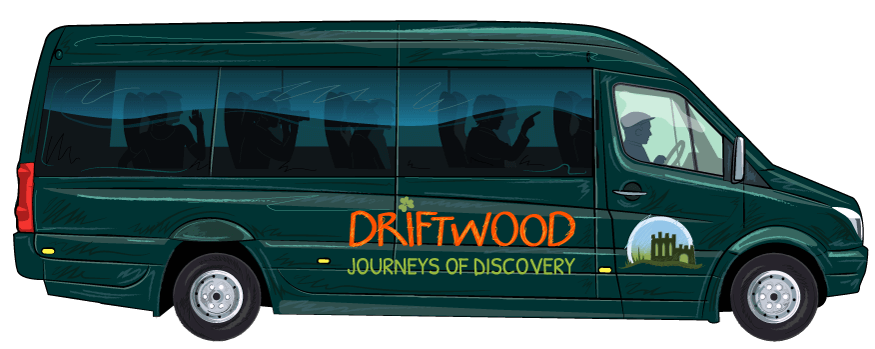 Illustrated Mercedes Driftwood tour vehicle from Ireland