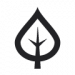 Black icon of a leaf symbolizing environmentally friendly tours  