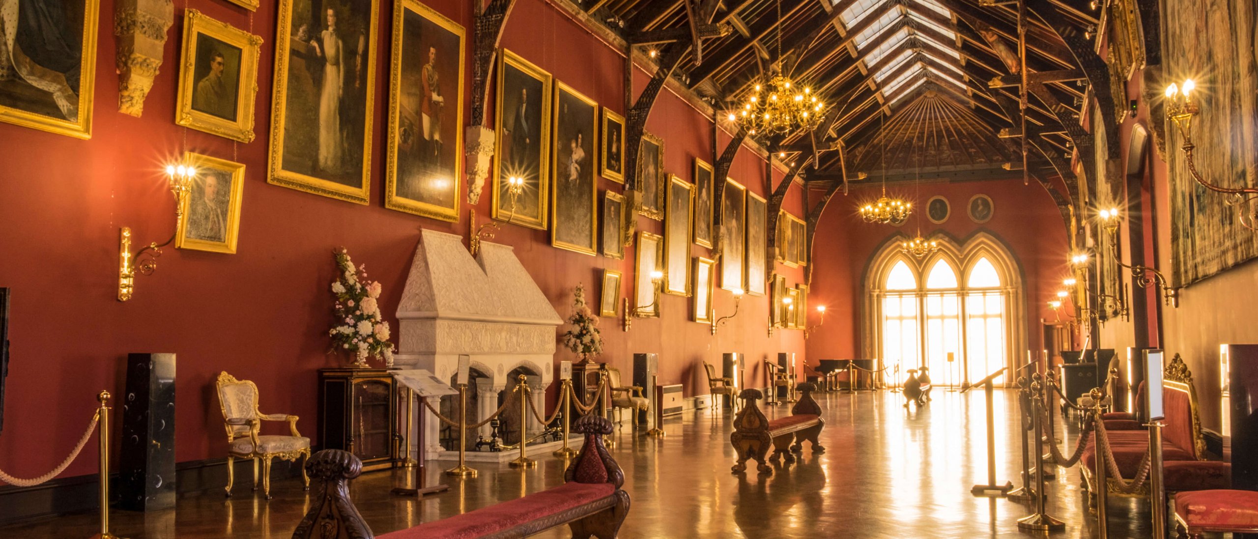 Ornately decorated museum hall in Kilkenny Castle, Ireland