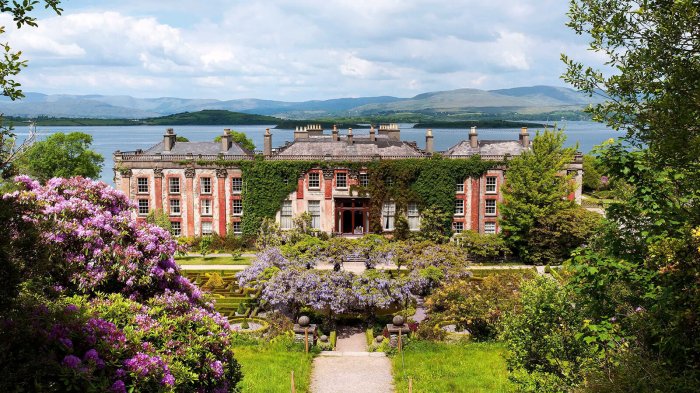 Scenic view of 18th century Bantry House and Gardens in west Cork, Ireland
