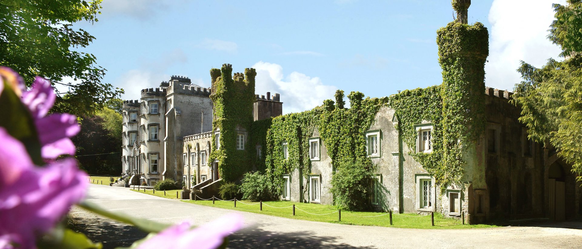Exterior of Ballyseede Castle Hotel in Ireland