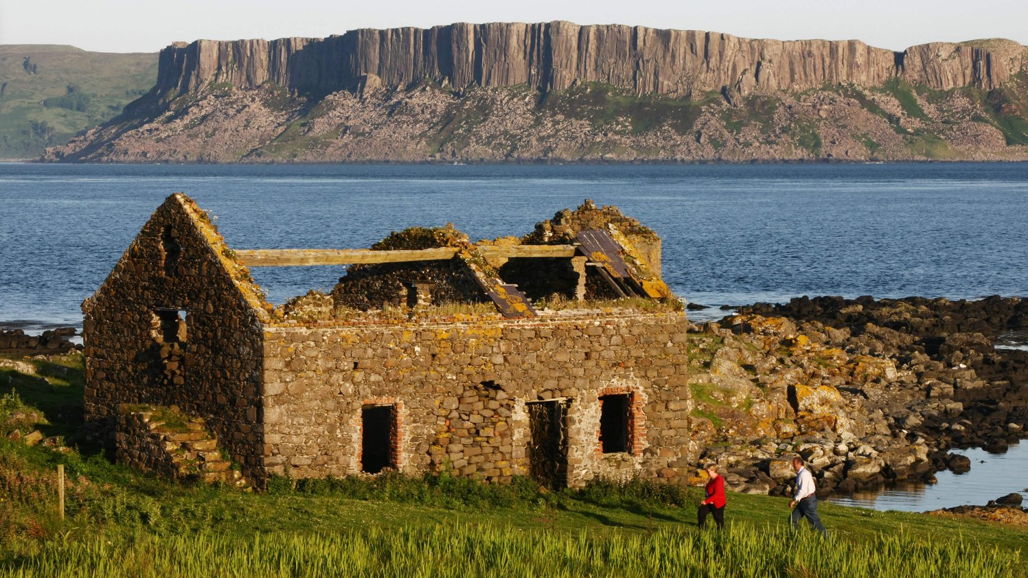 Abandonded cottage at Usher Point on Rathlin Island off the Antrim coast, Ireland