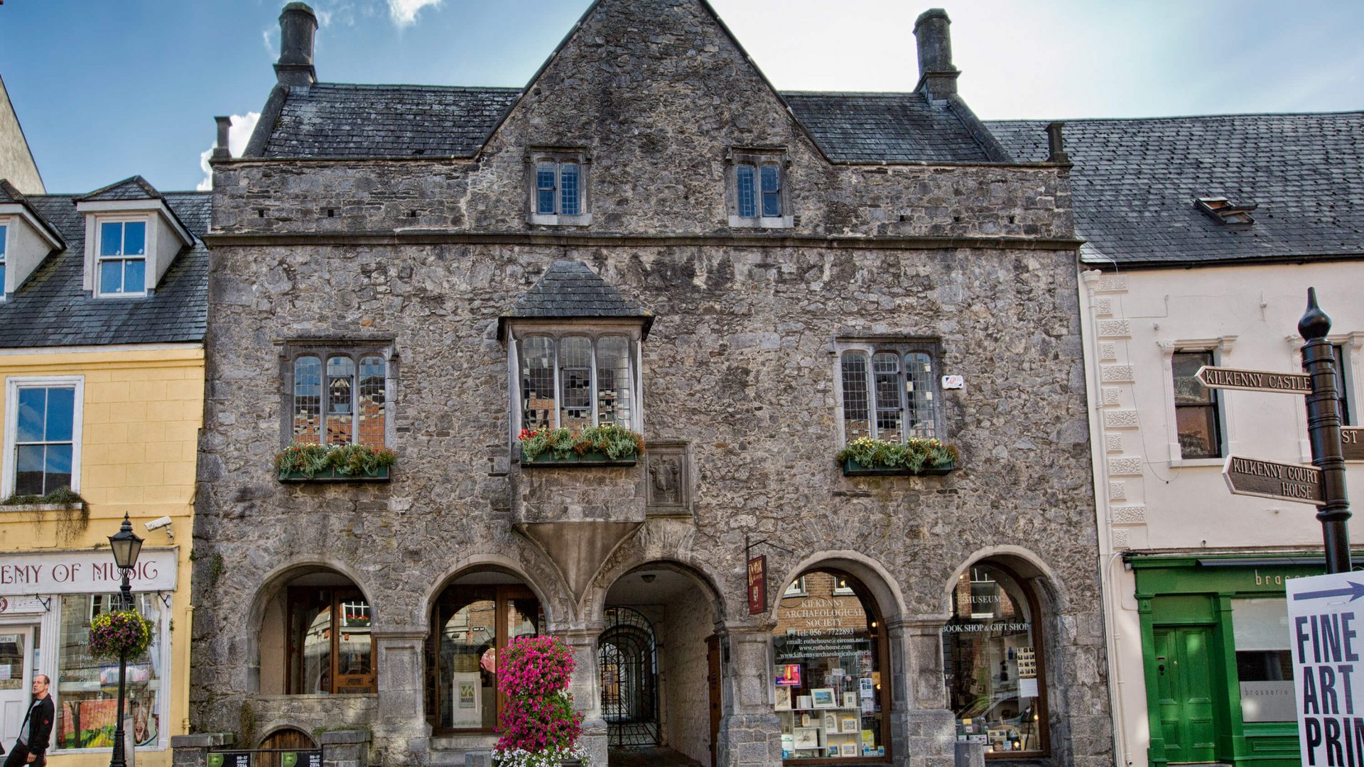 Facade of medieval Rothe House in Kilkenny