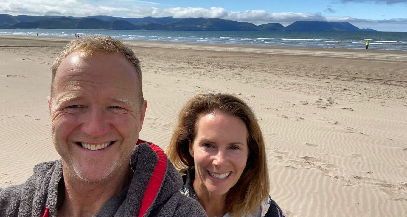Couple on Inch Beach in Ireland