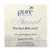 Pure Mile Clean up the Uplands Award for Vagabond Tours 2018