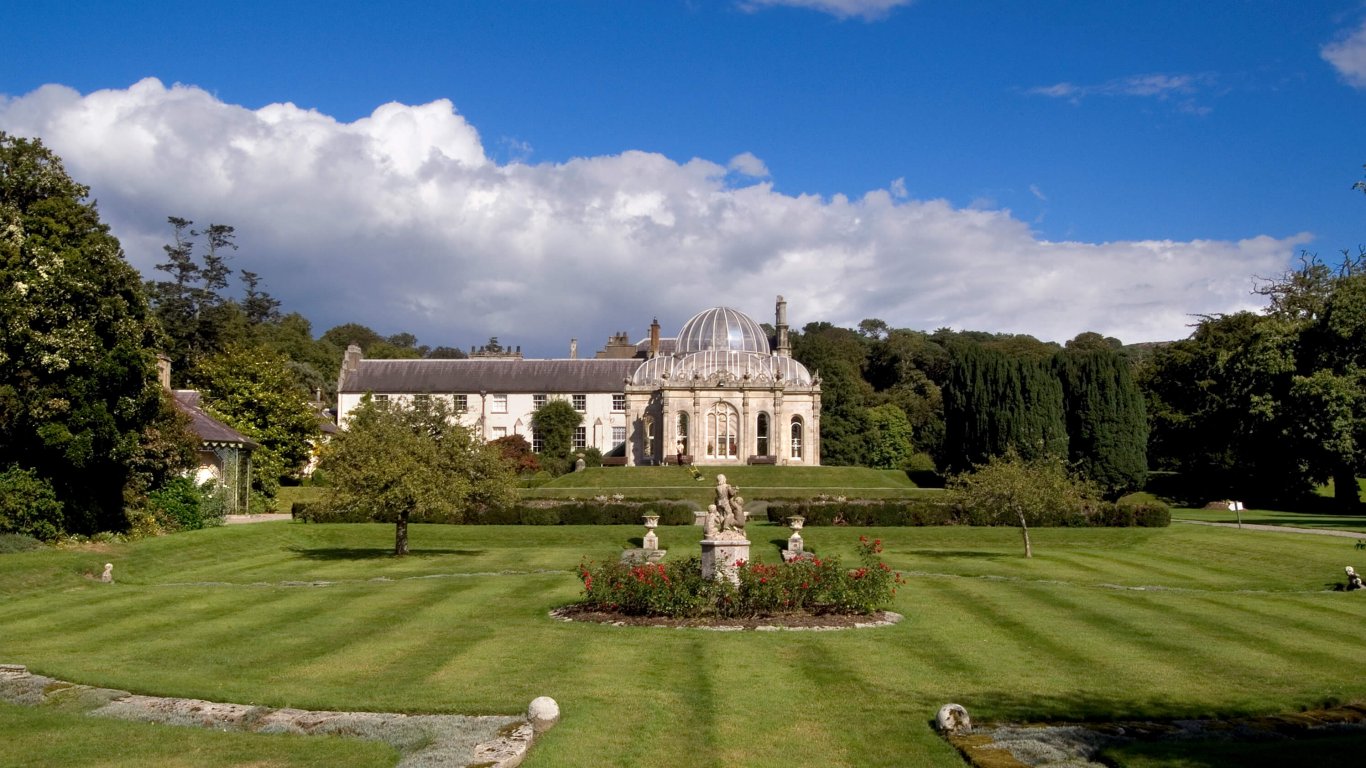 An exterior view of Killruddery House and Gardens in the sunshine, Bray, Co. Wickow