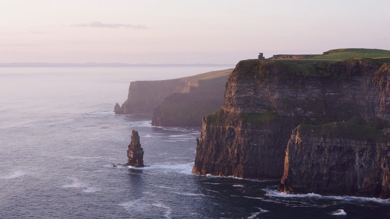 Cliffs of Moher in Ireland at sunset