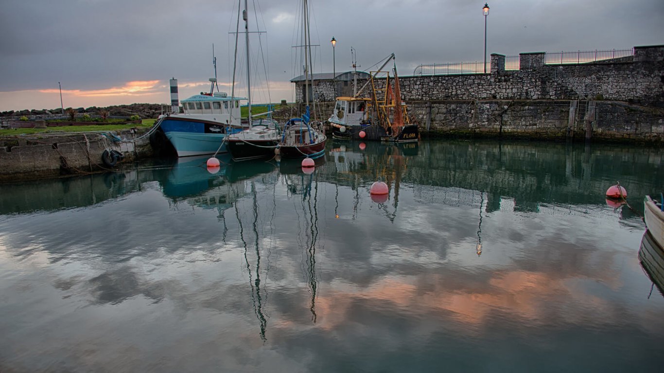 Carnlough Harbour in Northern Ireland