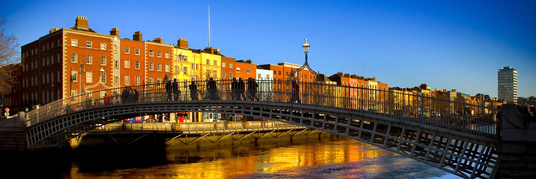 Ha'penny Bridge in Dublin Blog Card for Best Cities in Ireland by Vagabond Tours