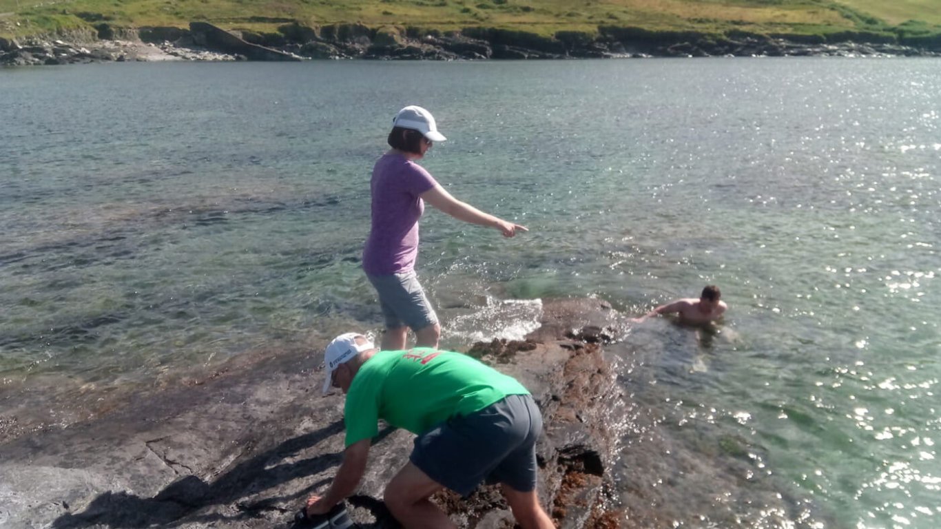 Tour guest spotting jellyfish in Ireland