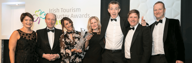 Some of the Vagabond team collecting their awards at the Irish Tourism Industry Awards