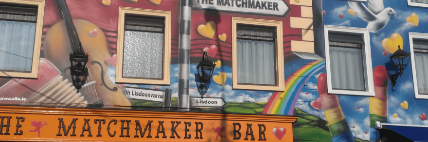 The exterior of the Matchmaker pub in Lisdoonvarna
