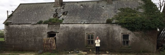 Nancy standing outside what was once her grandmothers home