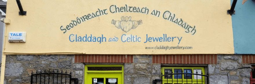 The exterior of a Claddagh Celtic Jewellery store in Galway City