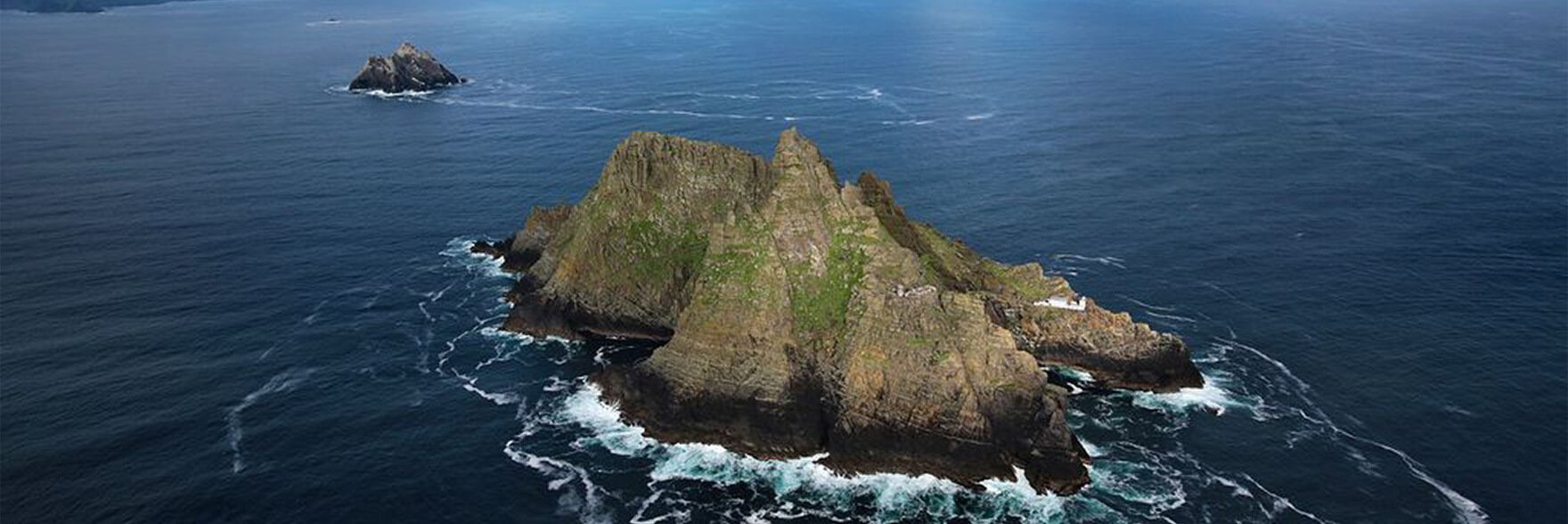 An overhead view of Skellig Michael and Skellig Beag