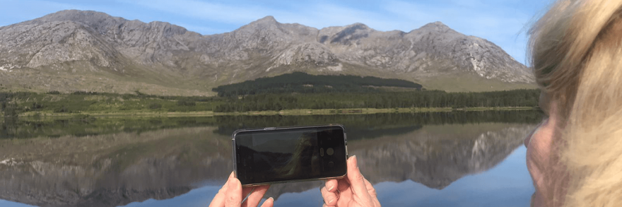 A guest capturing a picture of Connemara