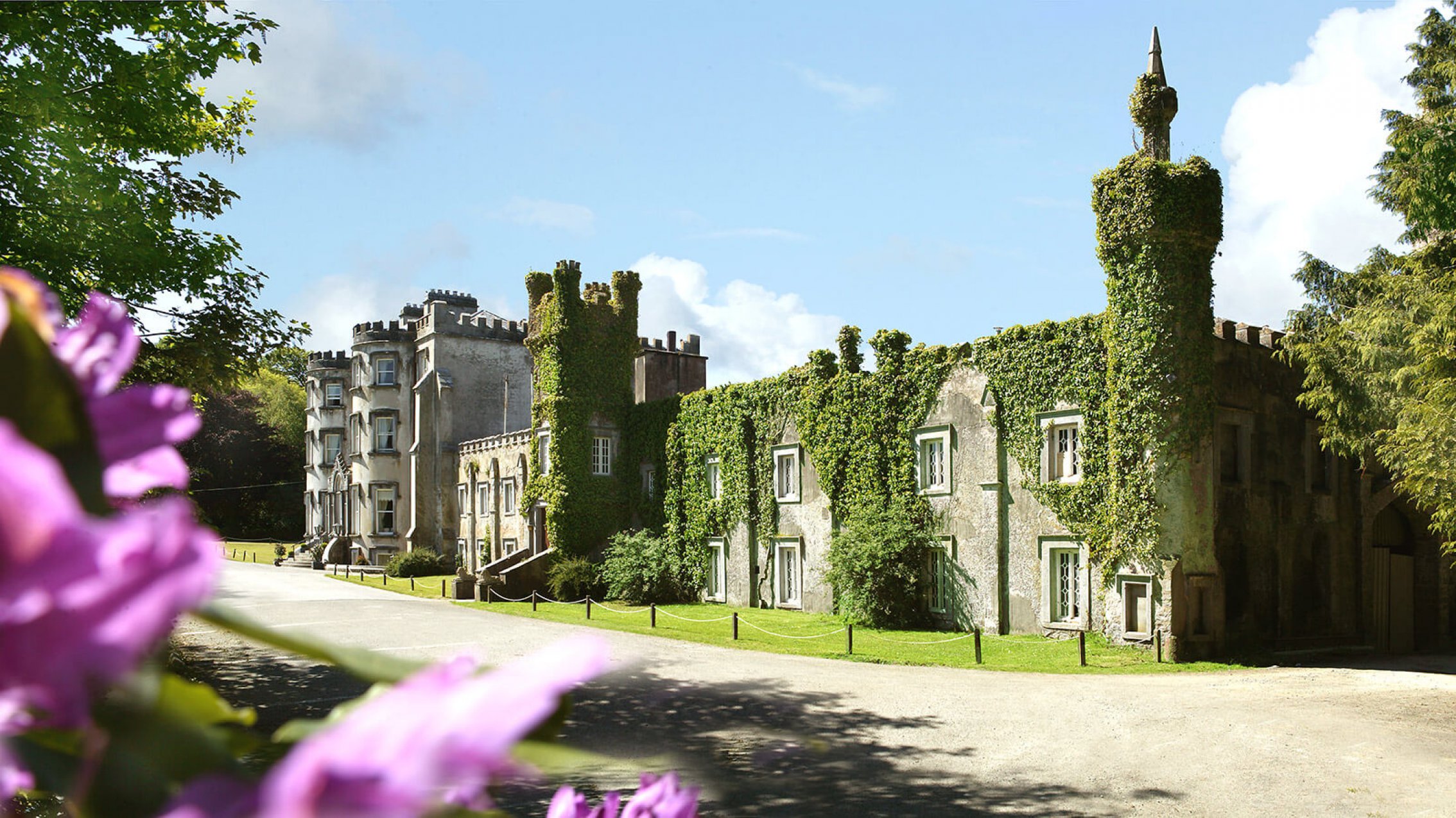 The exterior view of Ballyseede Castle and Gardens