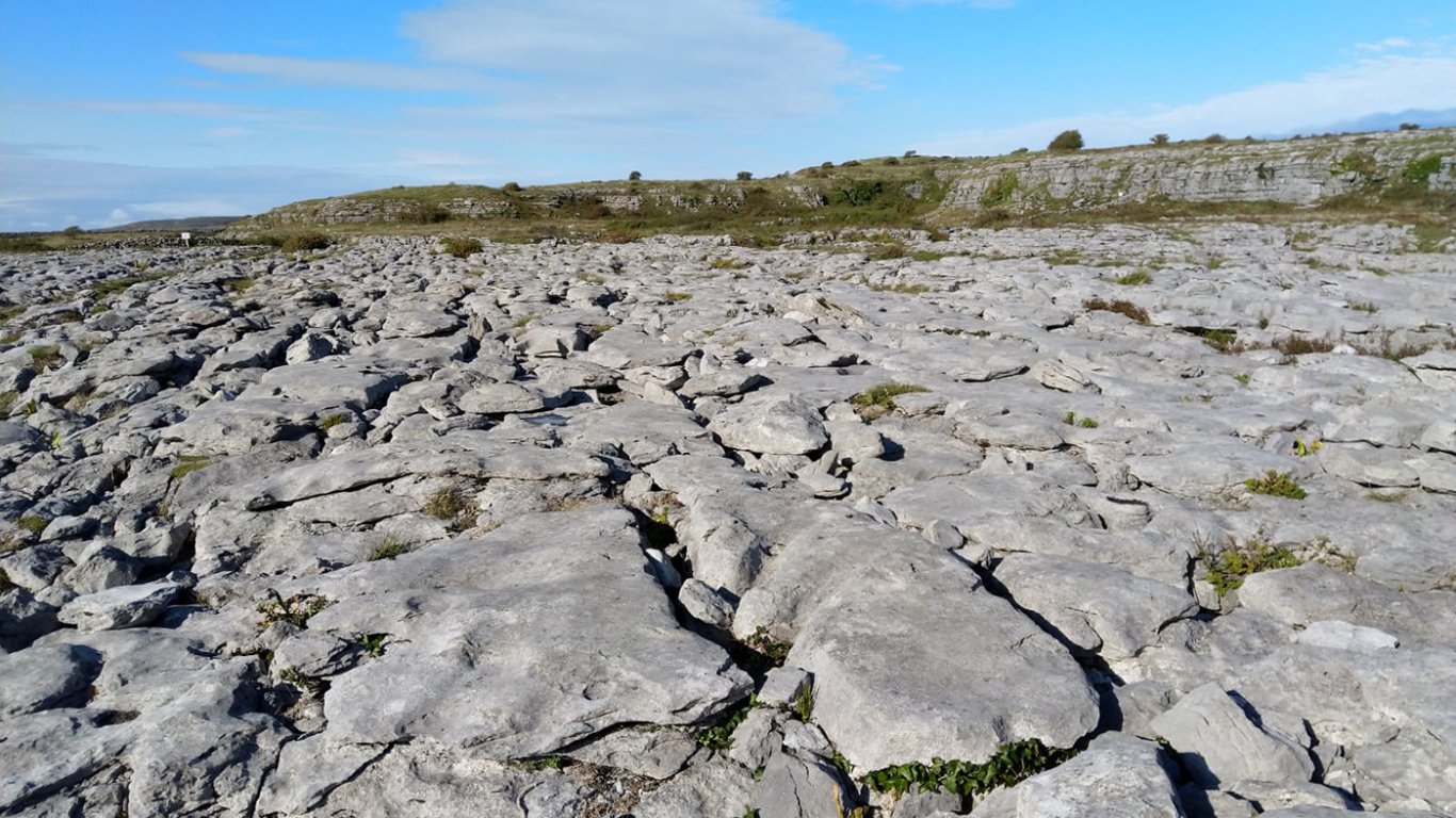 The grey lunar landscape of the burren national park 