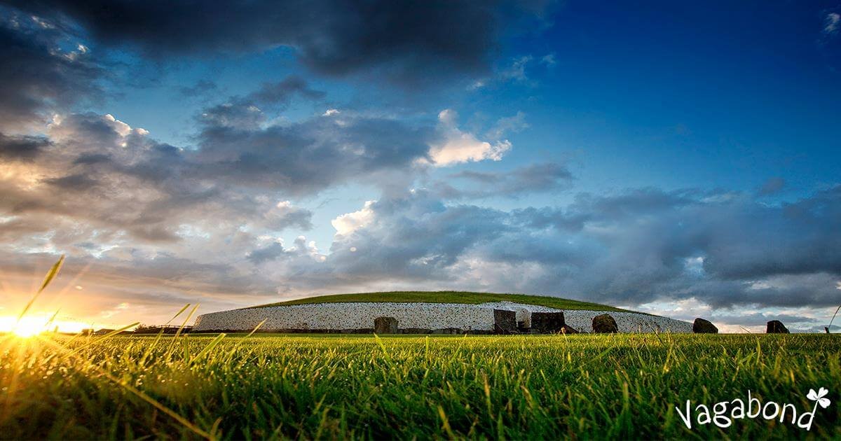 Newgrange exterior sunlight in Ireland