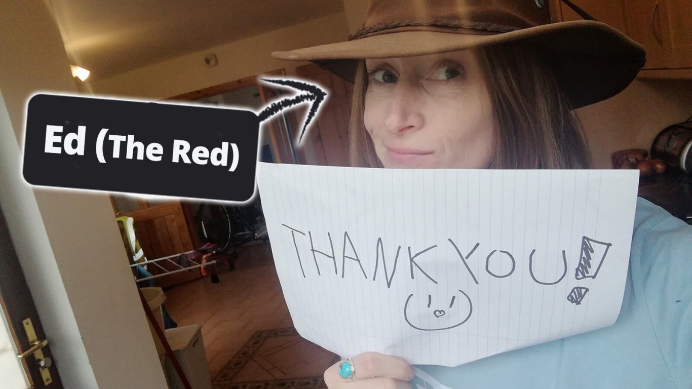 Ed the Red says thank you