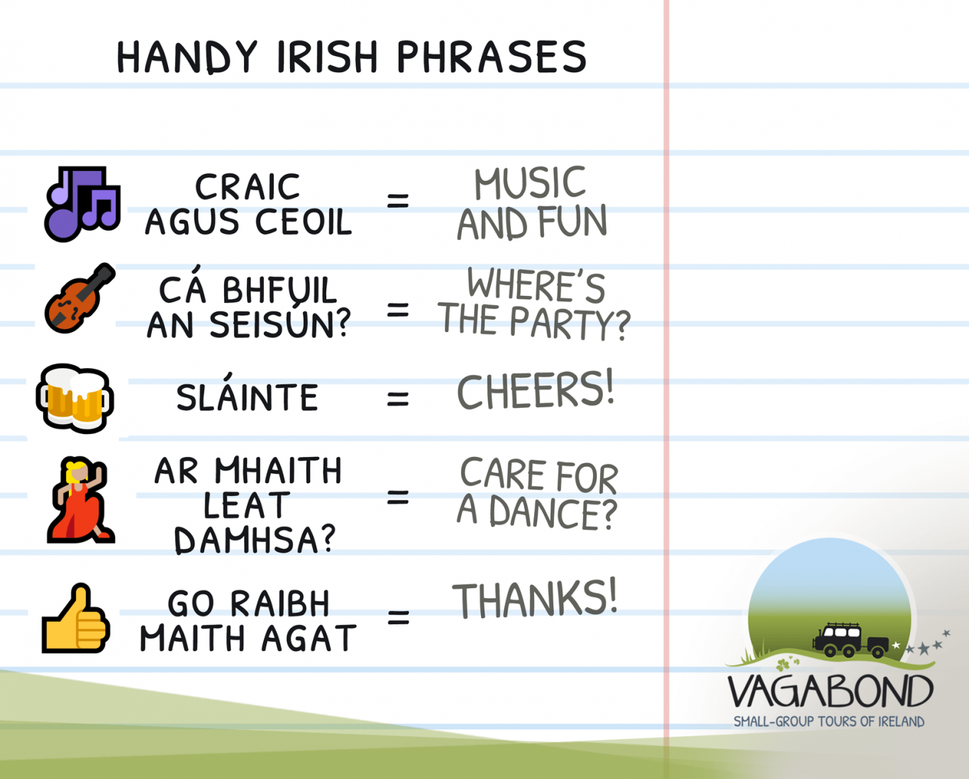 Irish phrases and sayings with logo