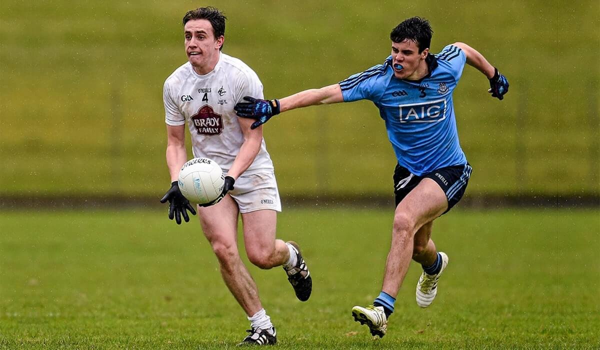 Two Gaelic Football players in Ireland