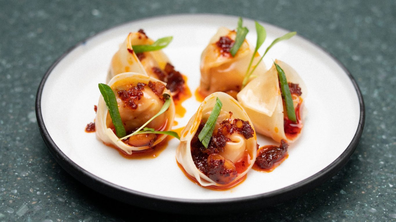 Food on a plate from the Lucky Tortoise restaurant in Dublin