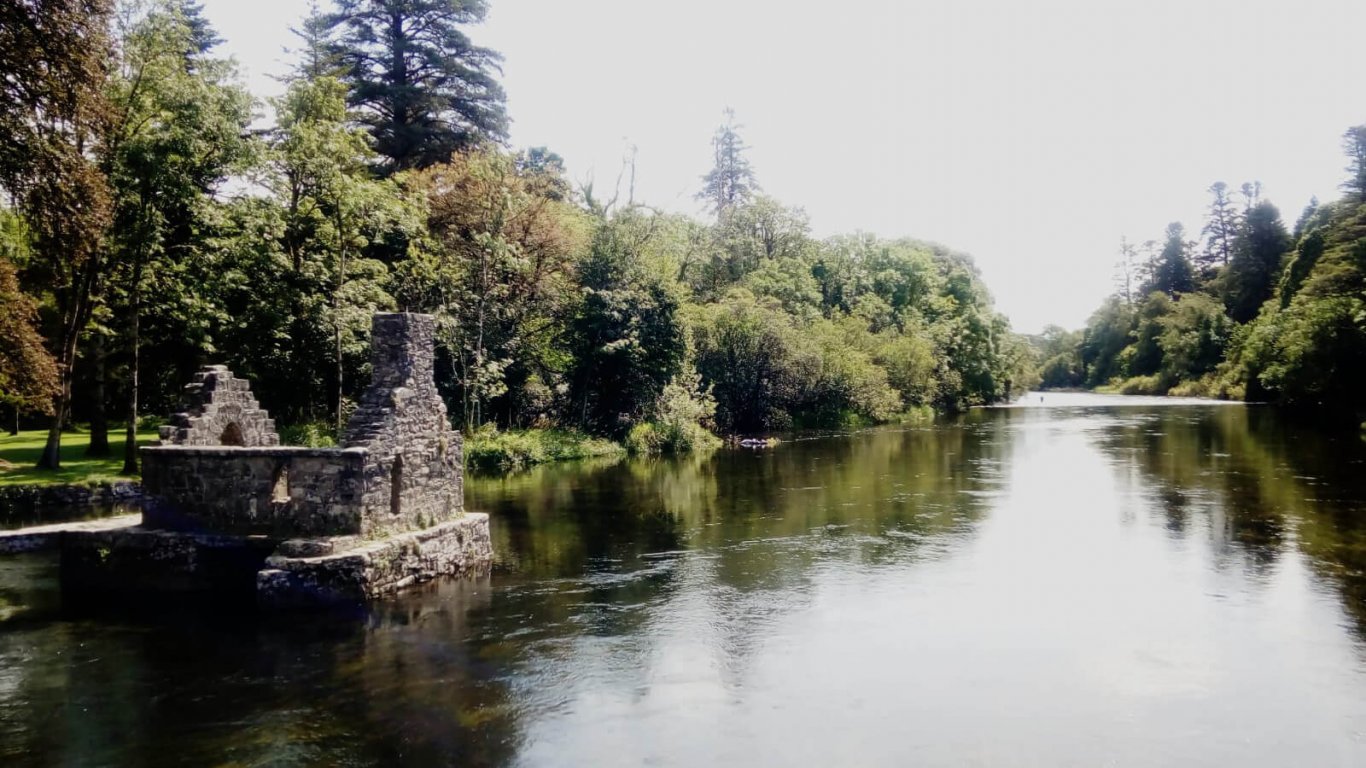 Monks' fishing hut on the river at Cong in Ireland