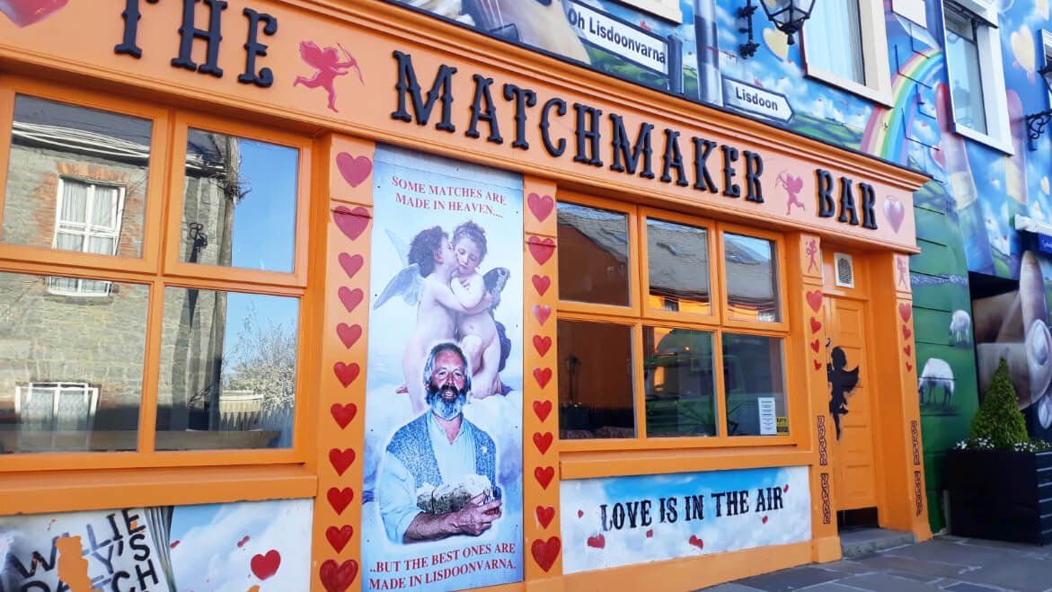 Exterior of the Matchmaker Bar in Lisdoonvarna, Ireland