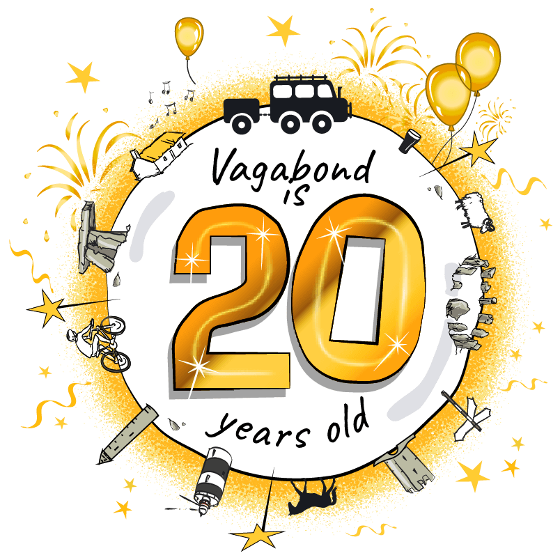 Vagabond Tours of Ireland 20th Birthday Square Logo