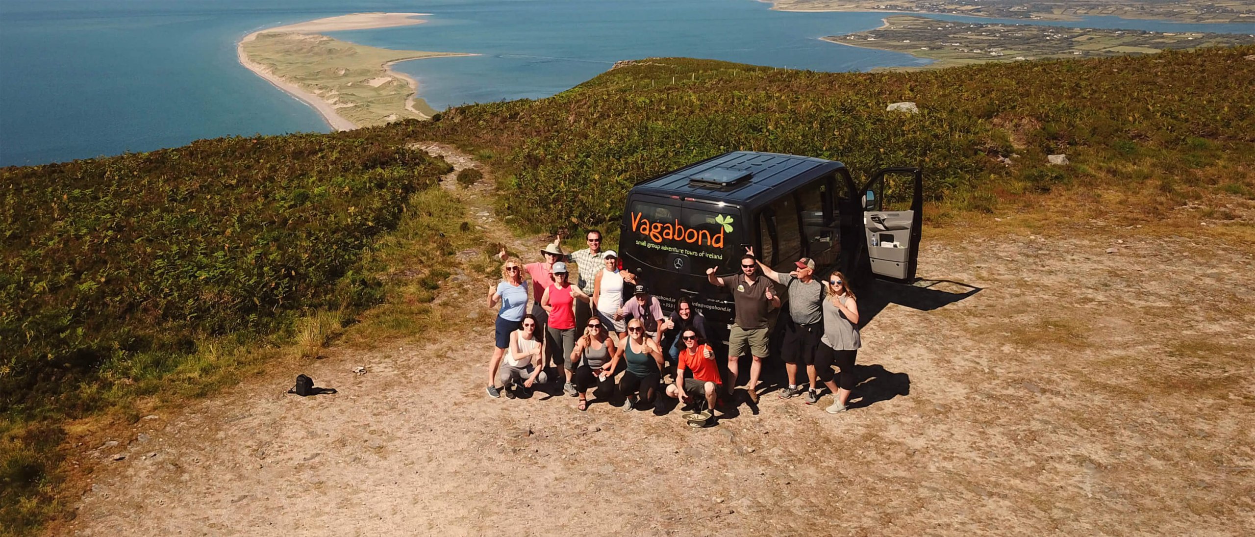 Ireland Tour group in a scenic landscape in Kerry