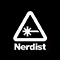 Square white Nerdist logo on black background