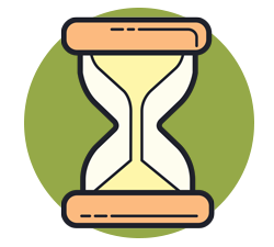 Illustrated hourglass with sand running out
