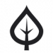 Black icon of a leaf symbolizing environmentally friendly tours  