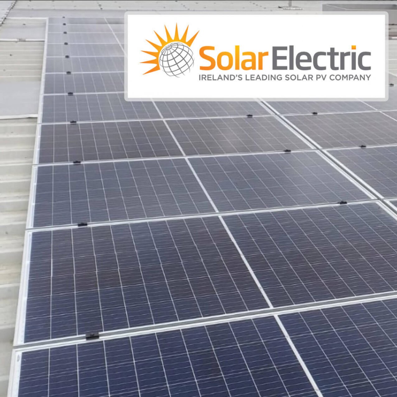 Solar panels with Solar Electric logo