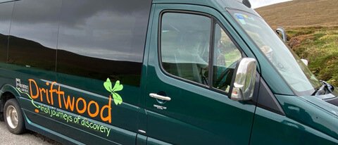 Green Mercedes Driftwood Tour Vehicle in Ireland