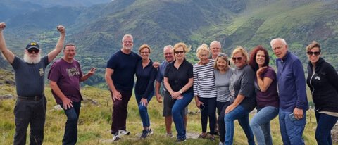 11 Day tour group having fun in the mountains in Ireland