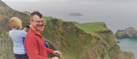 Tour group on the coast in Ireland