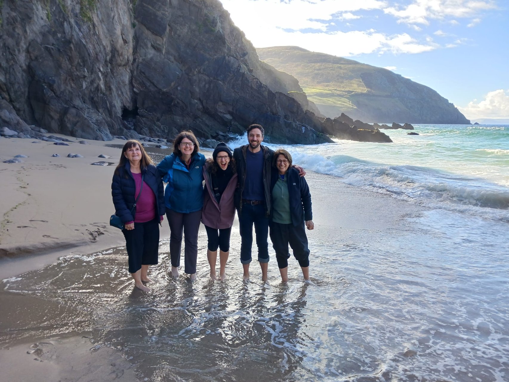 group photo on the beach
