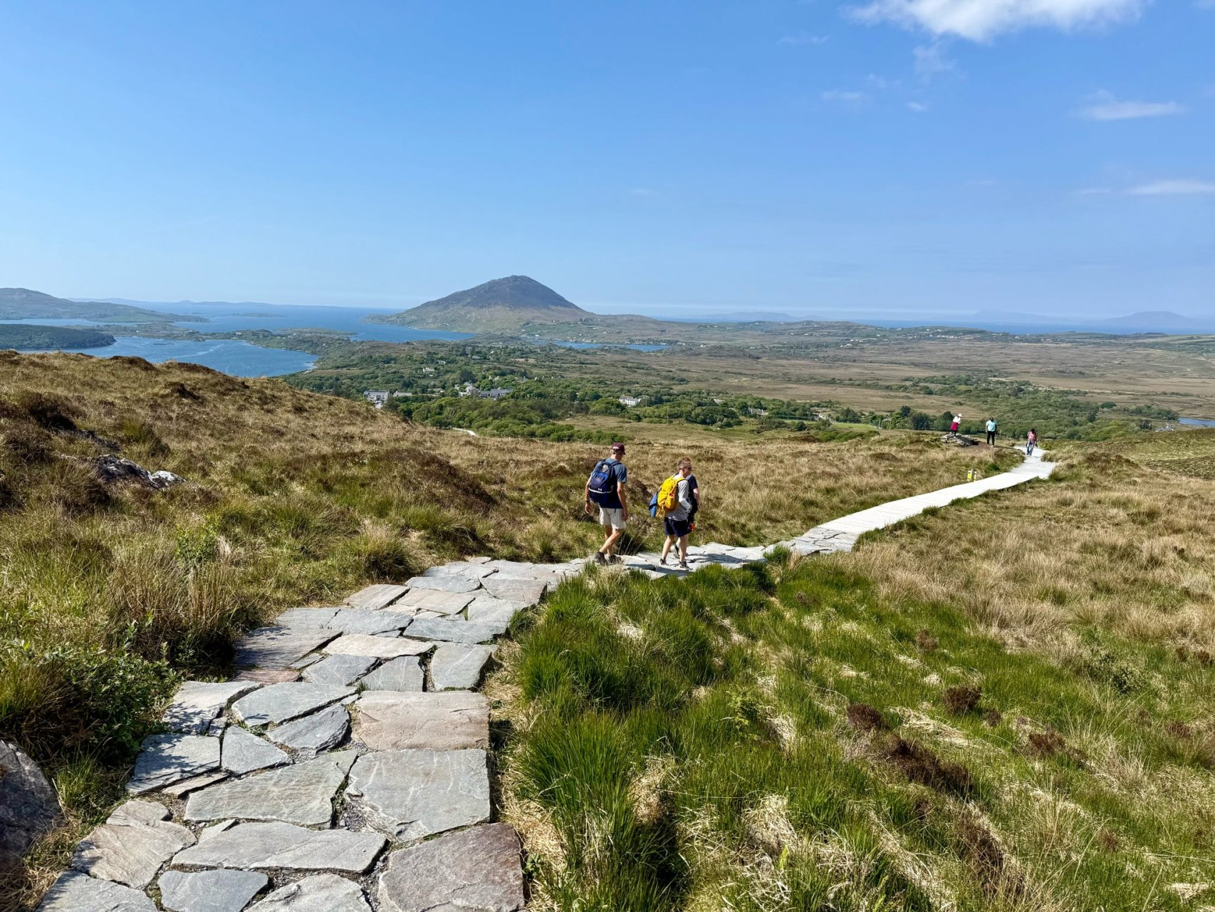 hiking on diamond hill in connemara