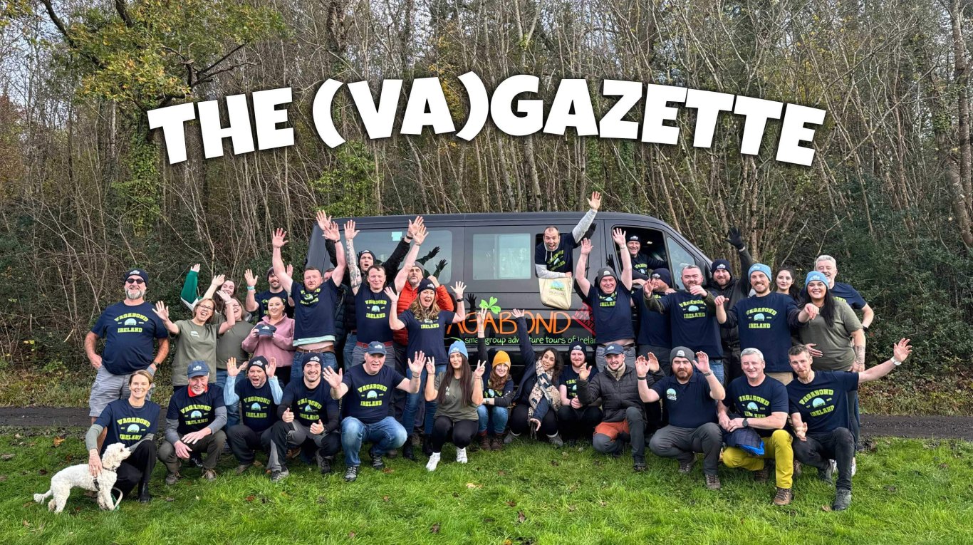 The whole vagabond crew in a group photo