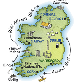 Illustrated map of Ireland