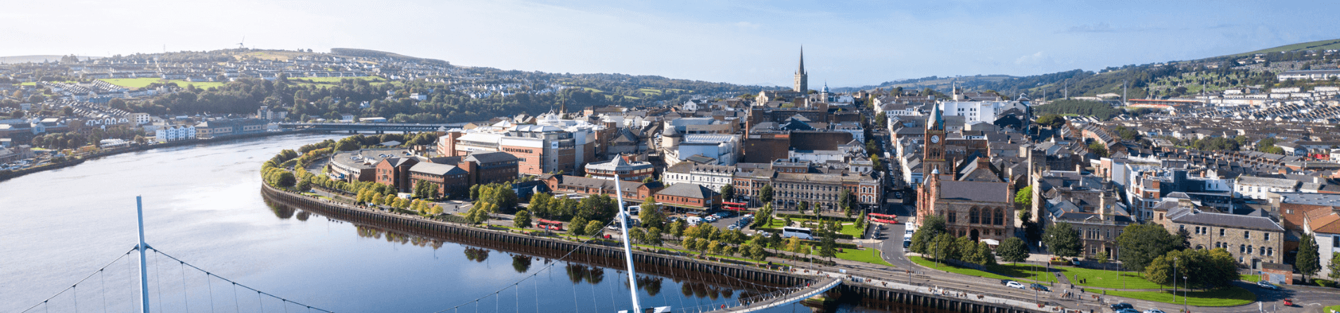 An aerial view of derry city 