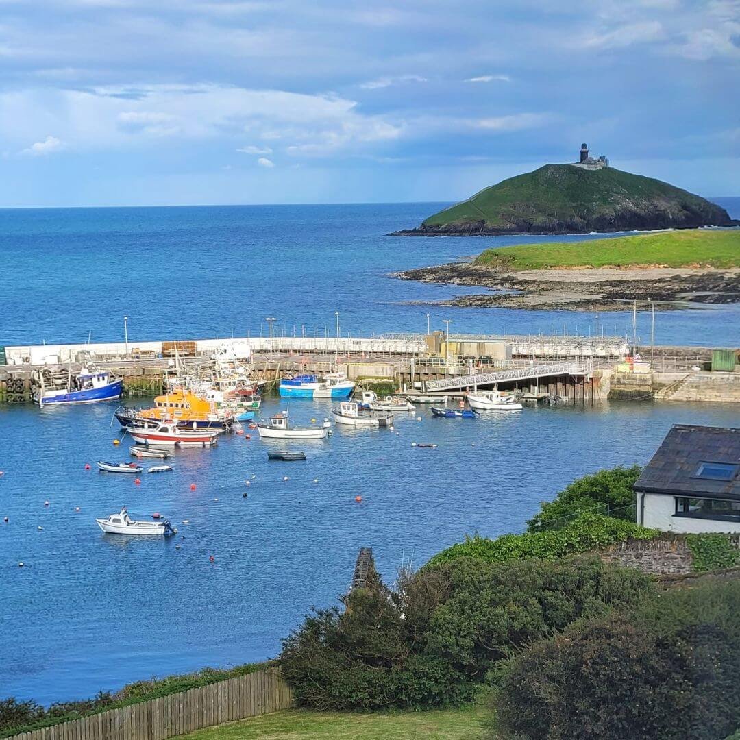 A view of ballycotton harbour in the sun