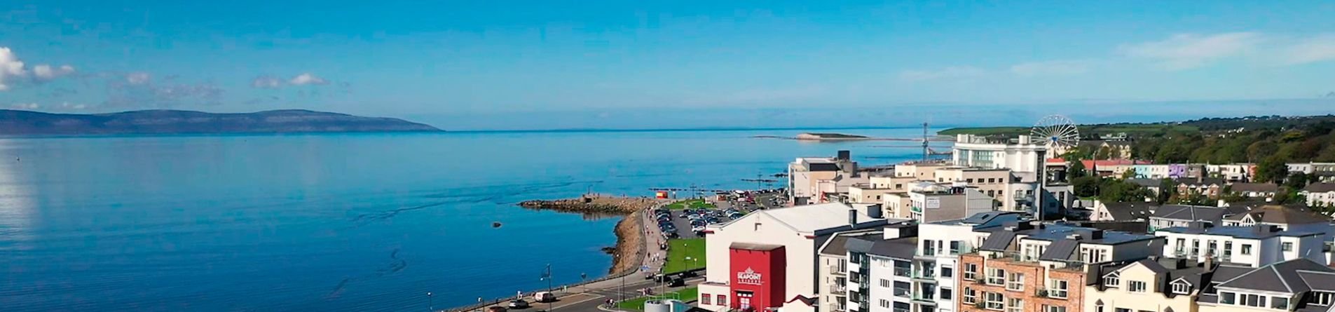 An aerial view of salthill in galway