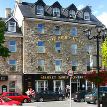 The exterior of The Abbey Hotel in Donegal