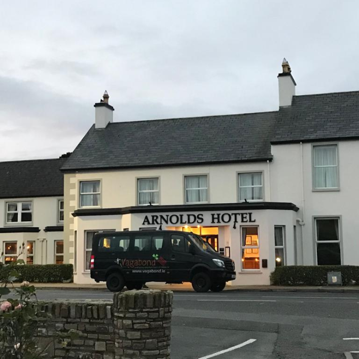 The vagabond vehicle parked outside arnolds hotel