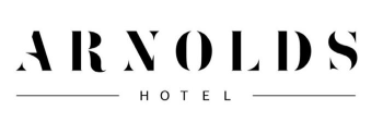Black and white Arnolds Hotel Donegal text logo