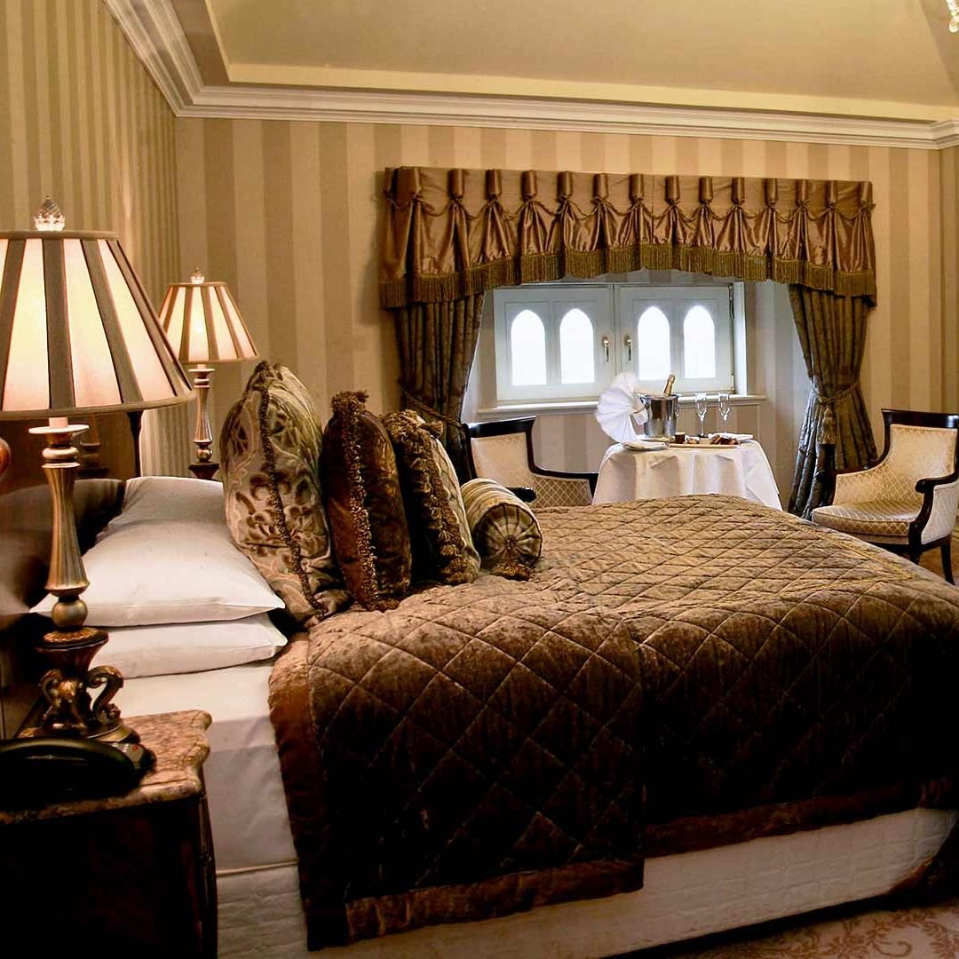 The interior of a room at the Kilronan Castle Hotel